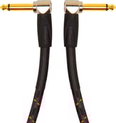 Roland Gold Series Instrument Cables, Angled Angled 1 Foot, 1/4 inch jack, Gold Series